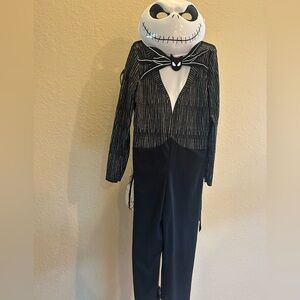 Jack Skellington Black Striped Jumpsuit (size medium 8-10)